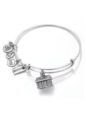 RETIRED! Alex and Ani Monopoly House Charm Bangle Bracelet - Silver